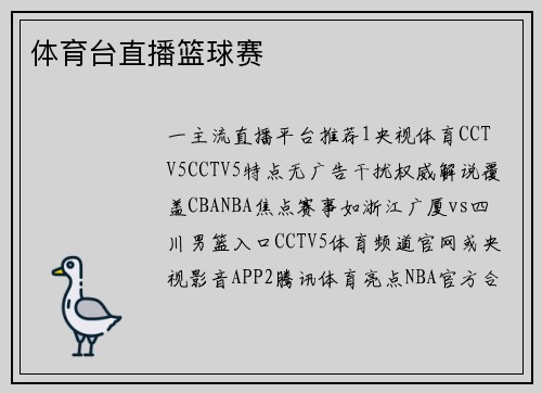 体育台直播篮球赛